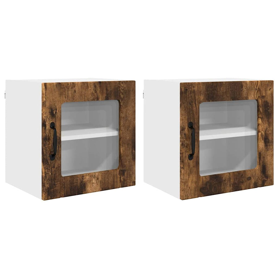 Keukenkast aan de muur 2 pcs Gerookt eiken 40 x 31 x 40 cm