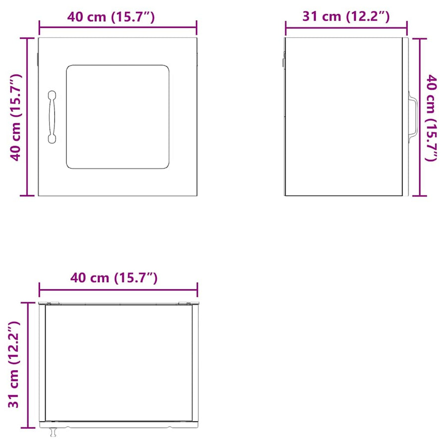 Keukenkast aan de muur 2 pcs Gerookt eiken 40 x 31 x 40 cm