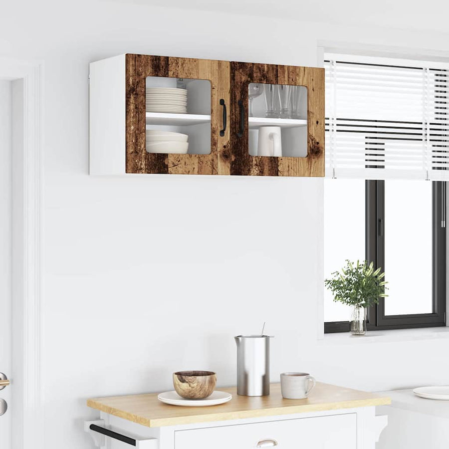 Keukenkast aan de muur met plank 2 pcs Oud Hout 40 x 31 x 40 cm