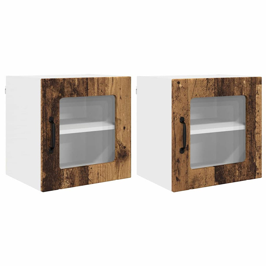 Keukenkast aan de muur met plank 2 pcs Oud Hout 40 x 31 x 40 cm