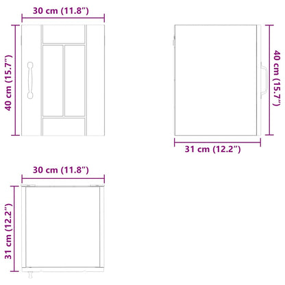 Keukenkast aan de muur 2 pcs Wit 30 x 31 x 40 cm Bewerkt hout