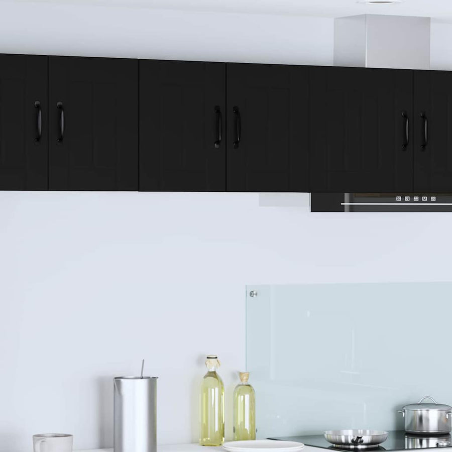 Keukenkast aan de muur 2 pcs Zwart 30 x 31 x 40 cm Bewerkt hout