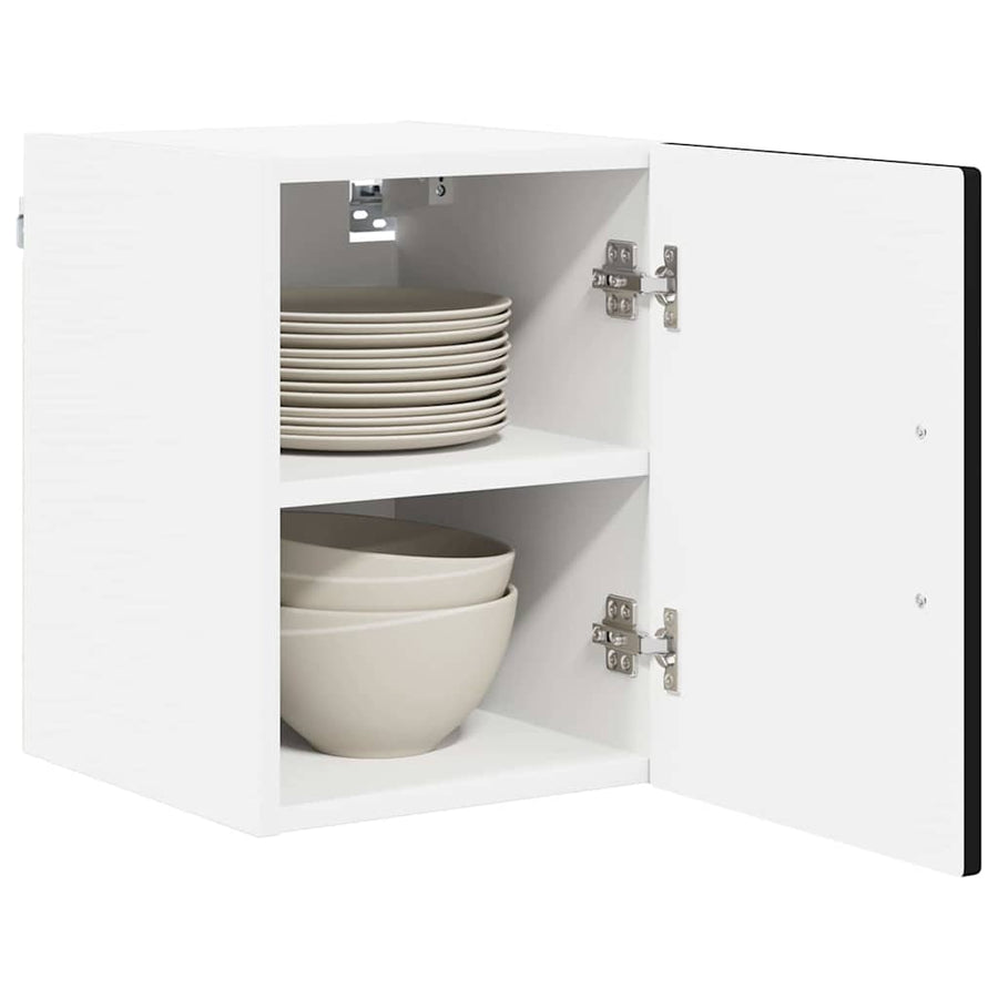 Keukenkast aan de muur 2 pcs Zwart 30 x 31 x 40 cm Bewerkt hout