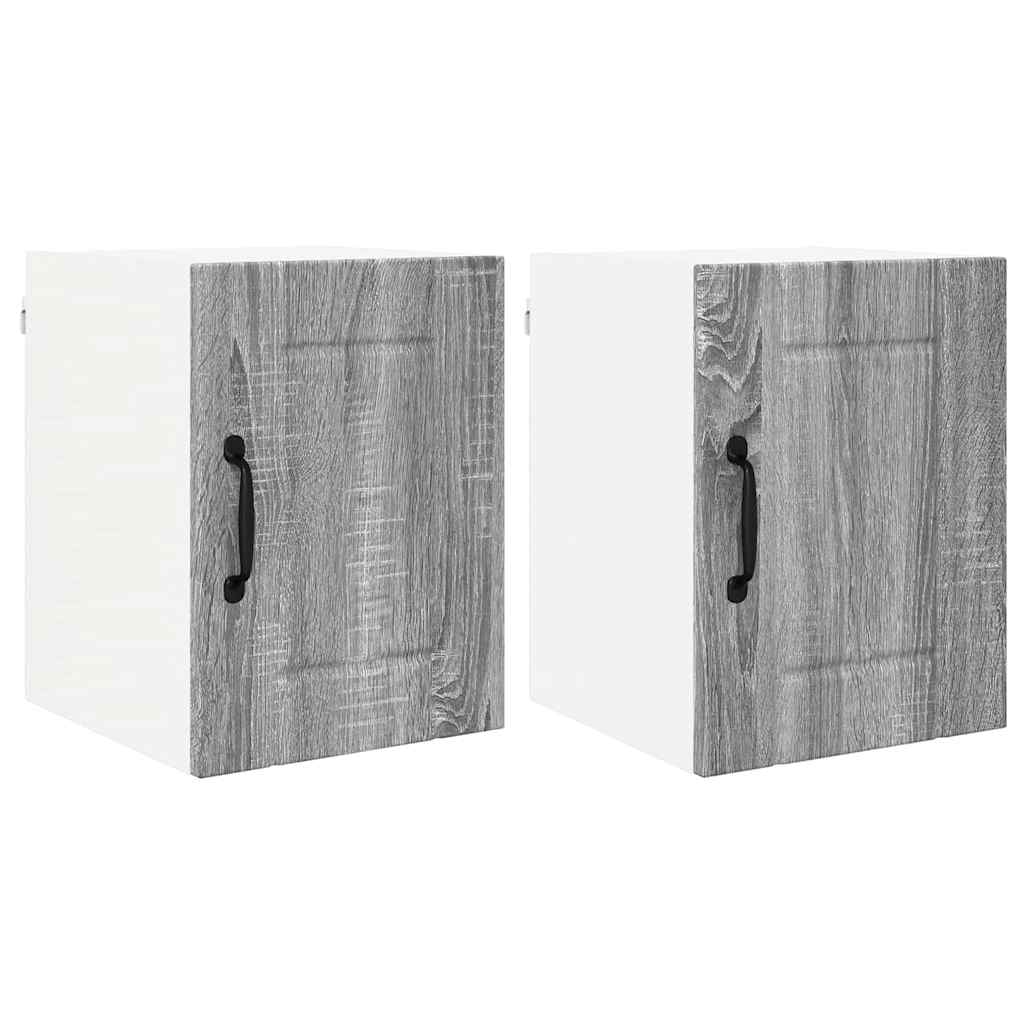 Keukenkast aan de muur 2 pcs Grijs Sonoma 30 x 31 x 40 cm