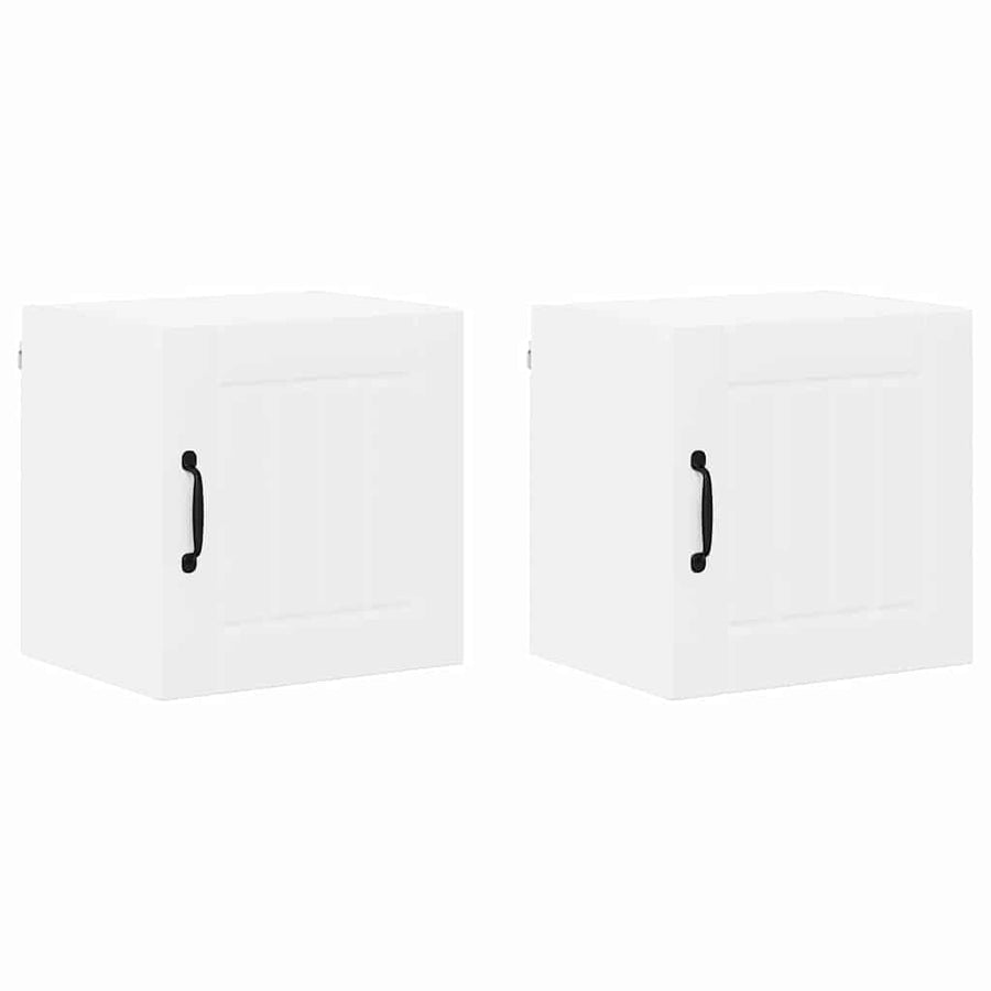 Keukenkast aan de muur 2 pcs Wit 40 x 31 x 40 cm Bewerkt hout