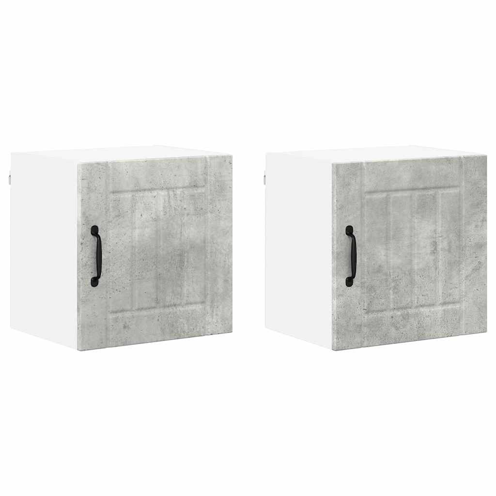 Keukenkast aan de muur 2 pcs Beton Grijs 40 x 31 x 40 cm