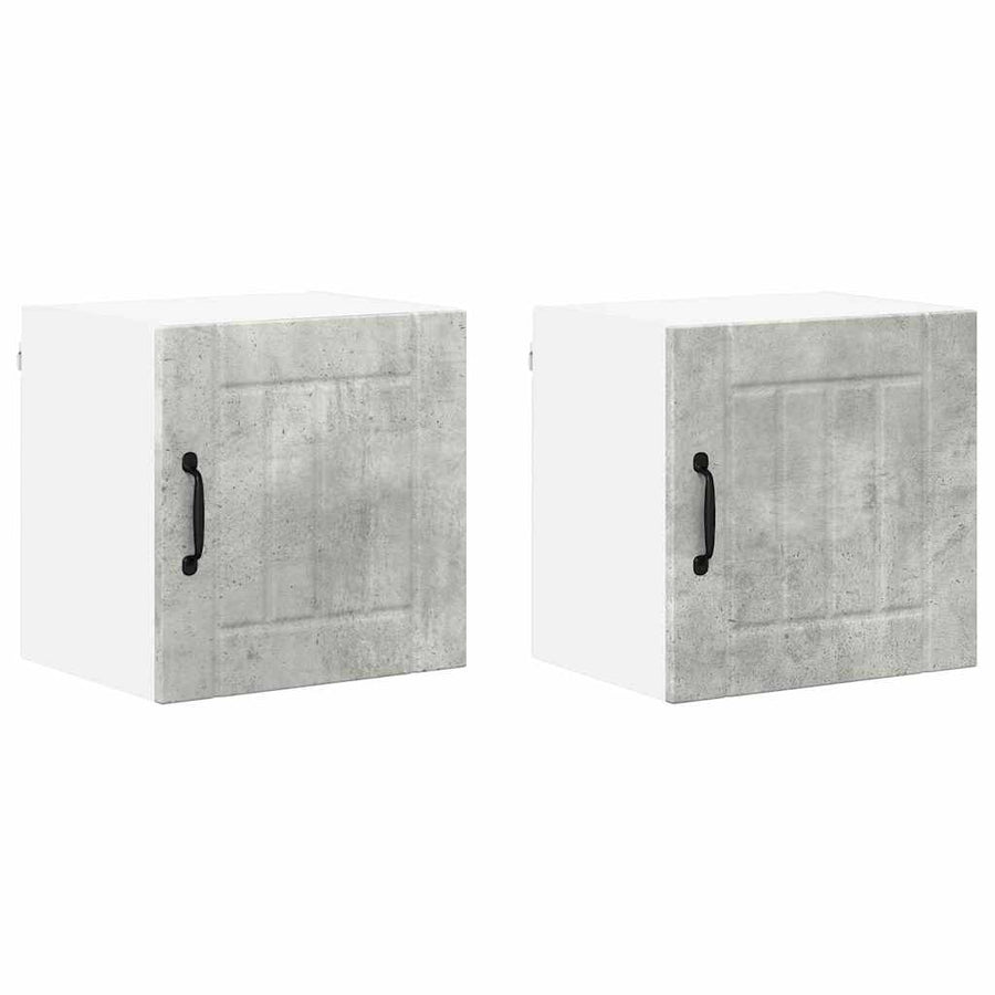 Keukenkast aan de muur 2 pcs Beton Grijs 40 x 31 x 40 cm