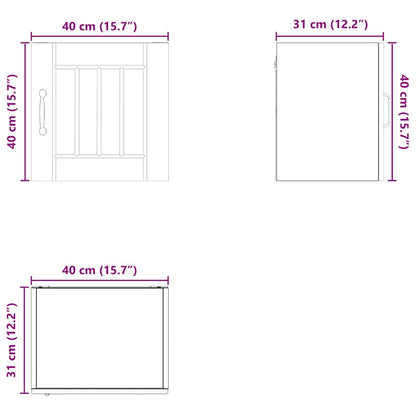 Keukenkast aan de muur 2 pcs Hoogglans wit 40 x 31 x 40 cm