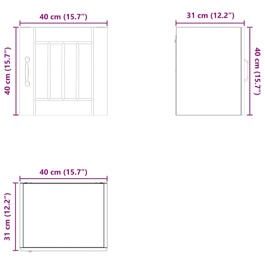 Keukenkast aan de muur 2 pcs Bruin Eiken 40 x 31 x 40 cm