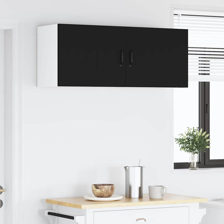 Keukenkast aan de muur 2 pcs Zwart 50 x 31 x 40 cm Bewerkt hout