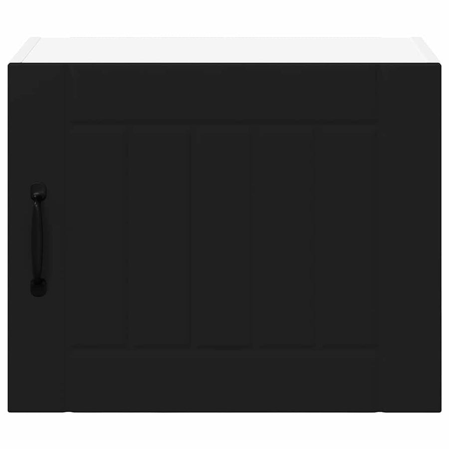 Keukenkast aan de muur 2 pcs Zwart 50 x 31 x 40 cm Bewerkt hout