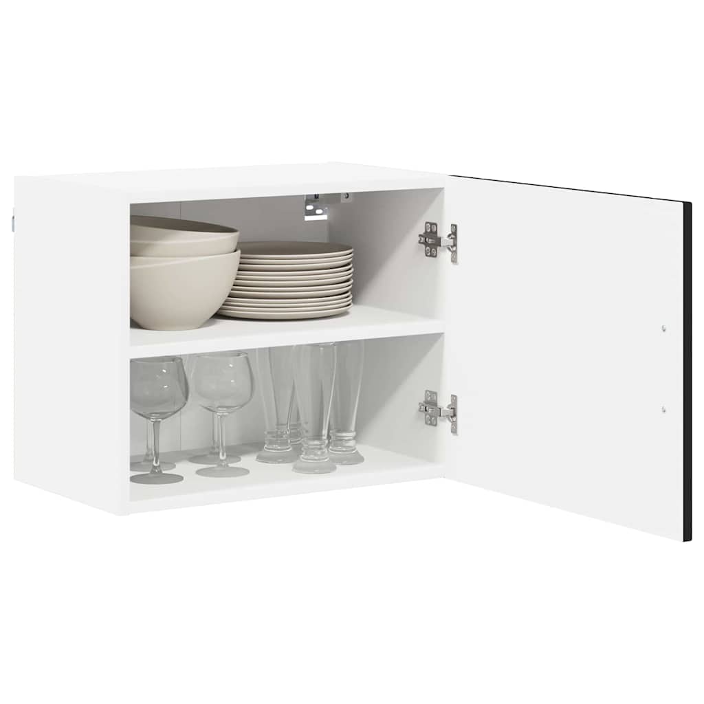 Keukenkast aan de muur 2 pcs Zwart 50 x 31 x 40 cm Bewerkt hout
