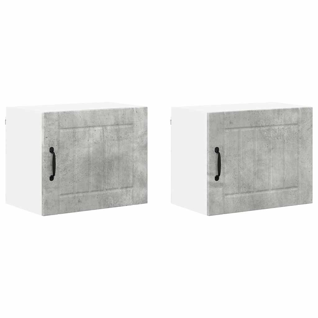 Keukenkast aan de muur 2 pcs Beton Grijs 50 x 31 x 40 cm