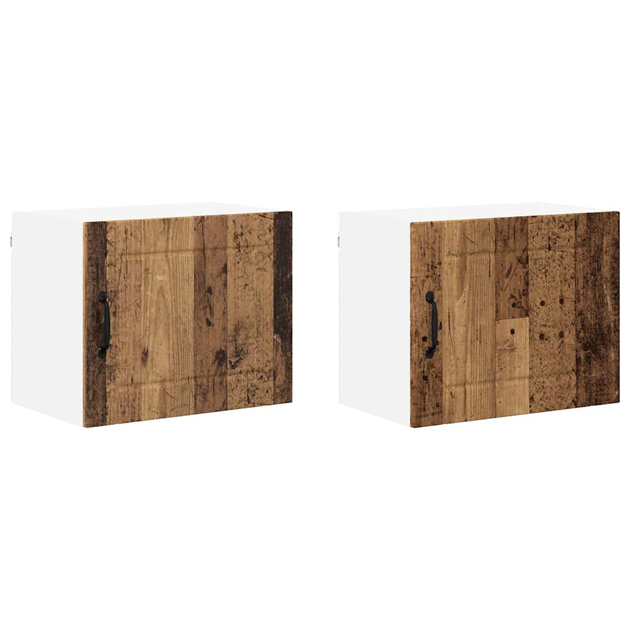 Keukenkast aan de muur met plank 2 pcs Oud Hout 50 x 31 x 40 cm
