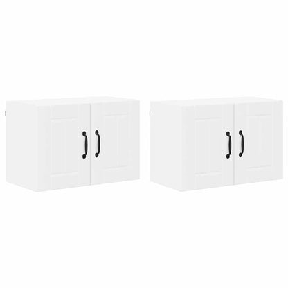 Keukenkast aan de muur 2 pcs Wit 60 x 31 x 40 cm Bewerkt hout