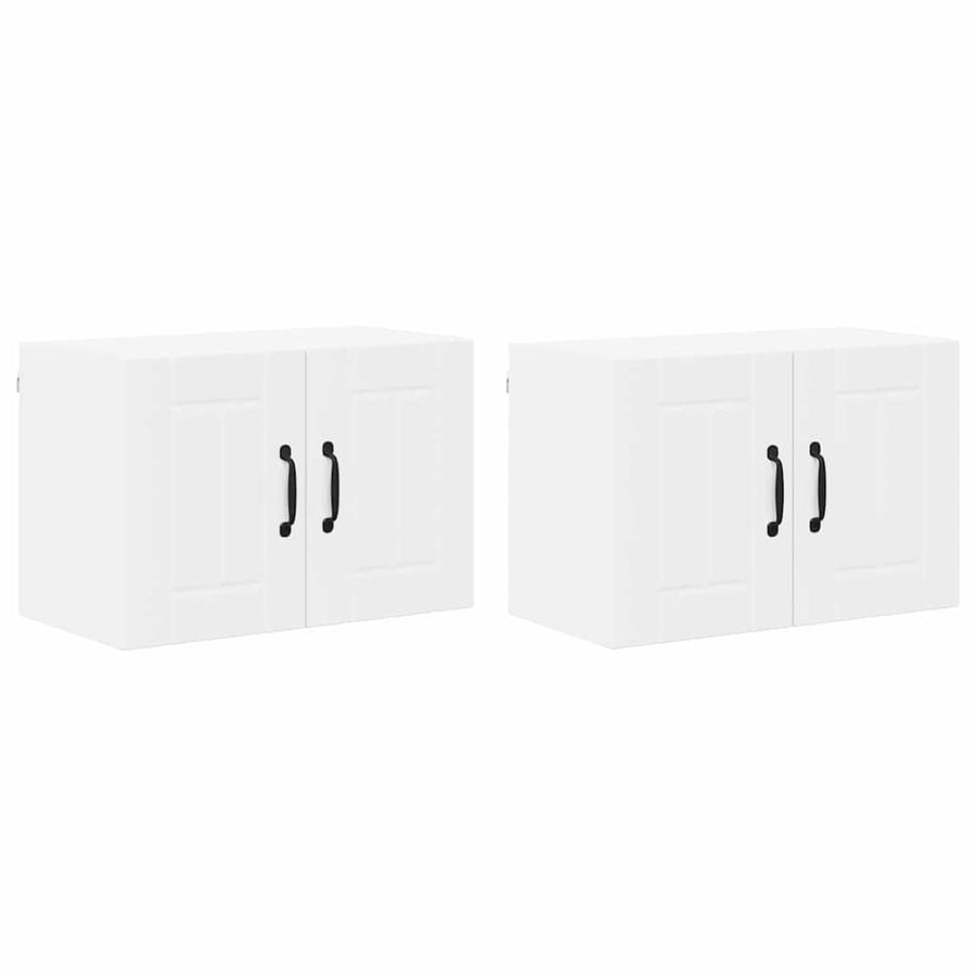 Keukenkast aan de muur 2 pcs Wit 60 x 31 x 40 cm Bewerkt hout