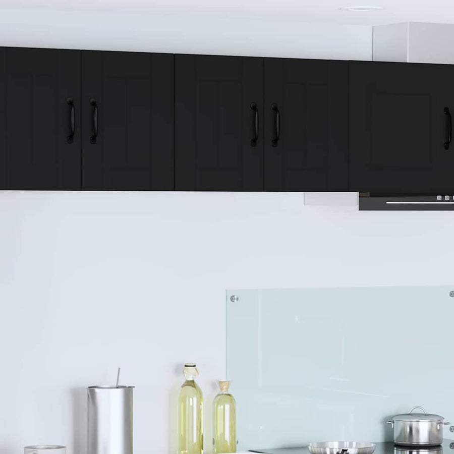 Keukenkast aan de muur Zwart 60 x 31 x 40 cm Bewerkt hout