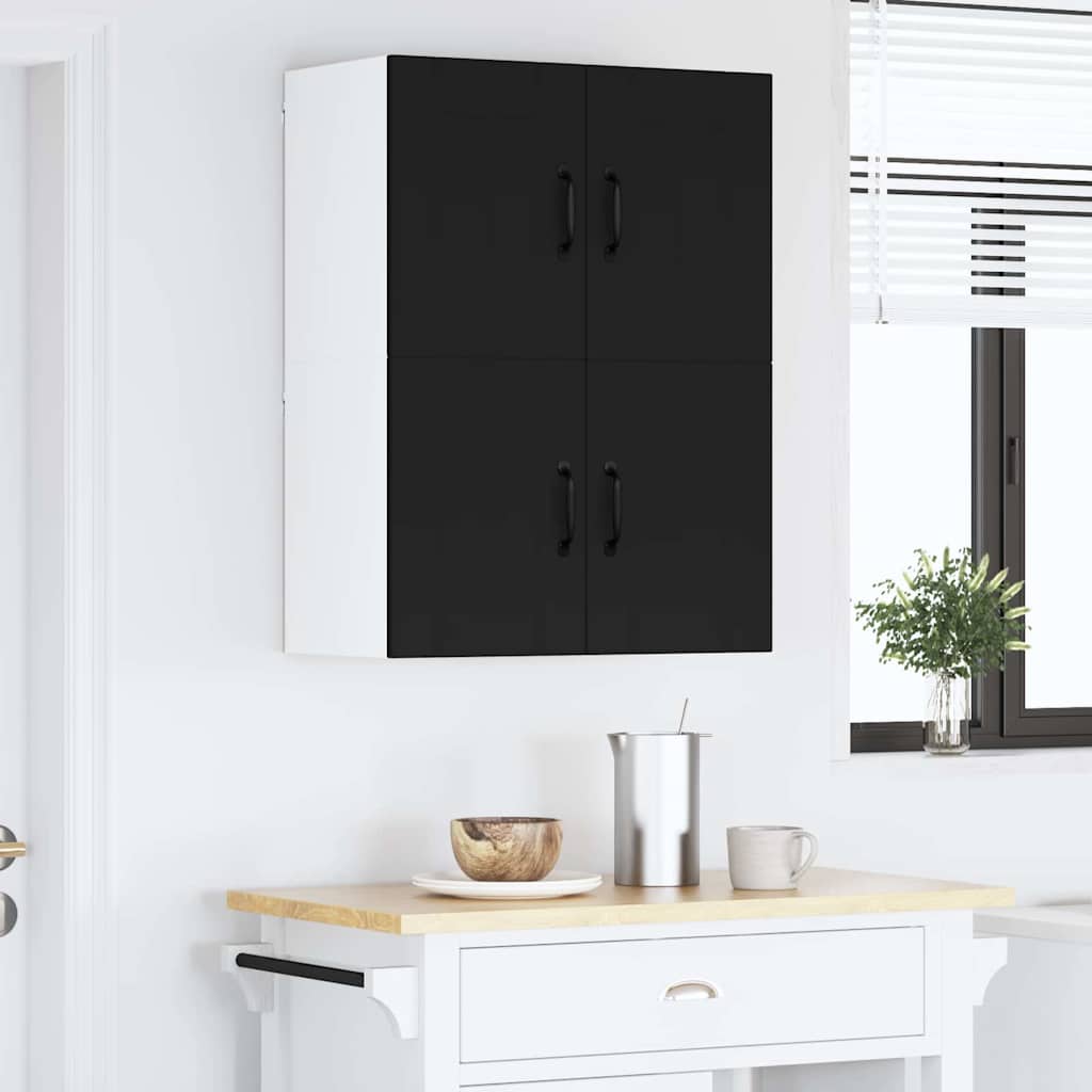 Keukenkast aan de muur Zwart 60 x 31 x 40 cm Bewerkt hout