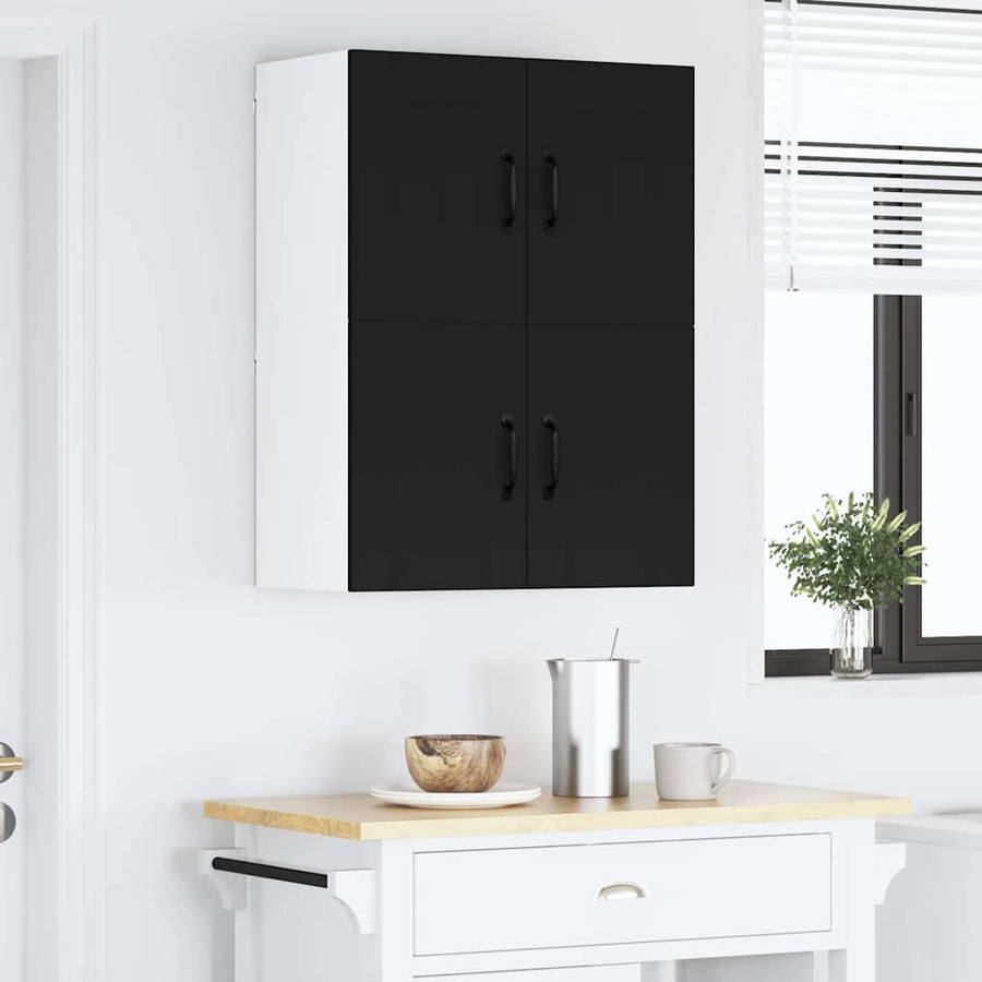 Keukenkast aan de muur Zwart 60 x 31 x 40 cm Bewerkt hout