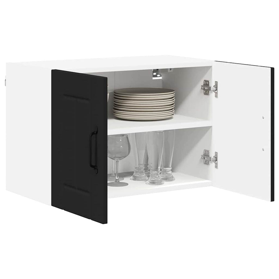 Keukenkast aan de muur Zwart 60 x 31 x 40 cm Bewerkt hout