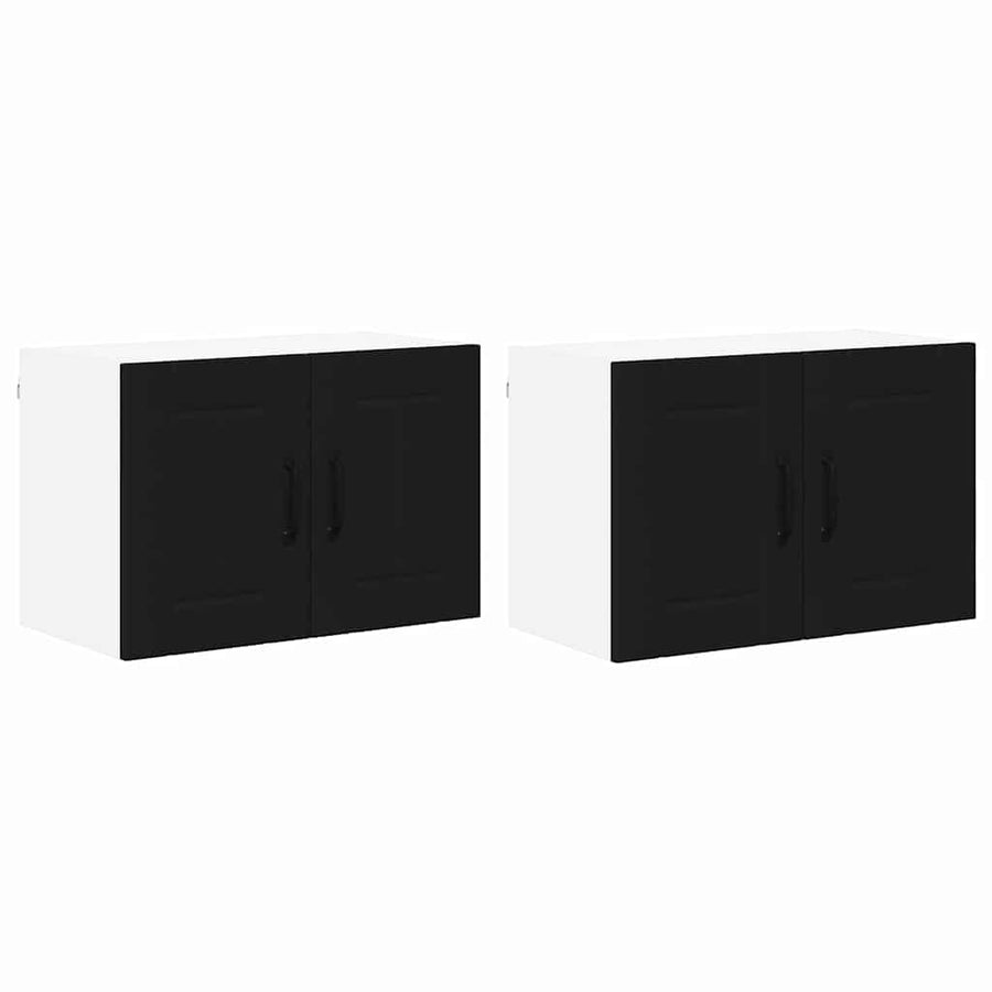Keukenkast aan de muur 2 pcs Zwart 60 x 31 x 40 cm Bewerkt hout