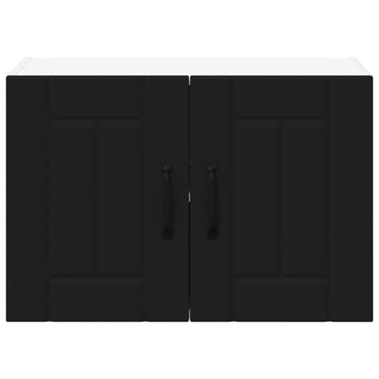 Keukenkast aan de muur 2 pcs Zwart 60 x 31 x 40 cm Bewerkt hout