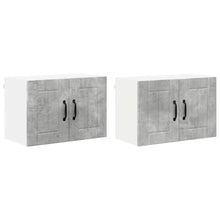 Keukenwandkasten 2 pcs Beton Grijs 60 x 31 x 40 cm Bewerkt hout