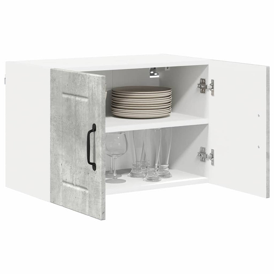 Keukenwandkasten 2 pcs Beton Grijs 60 x 31 x 40 cm Bewerkt hout