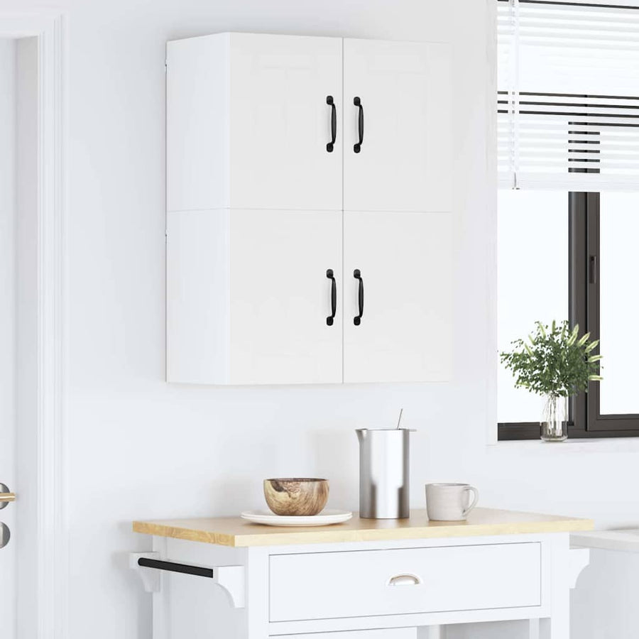 Keukenwandkasten met plank 2 pcs Hoogglans wit 60 x 31 x 40 cm