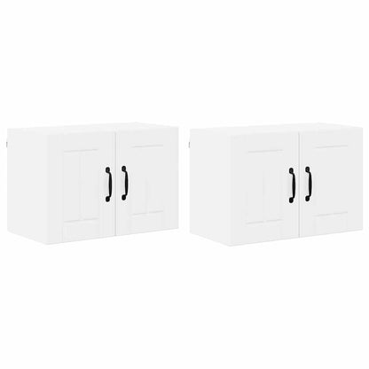Keukenwandkasten met plank 2 pcs Hoogglans wit 60 x 31 x 40 cm
