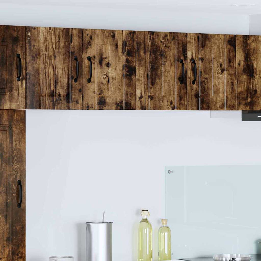 Keukenwandkasten met plank 2 pcs Gerookt eiken 60 x 31 x 40 cm