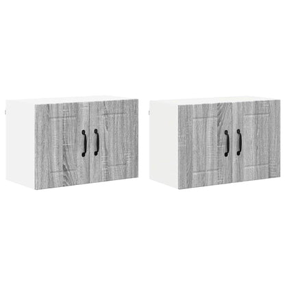 Keukenwandkasten met plank 2 pcs Grijs Sonoma 60 x 31 x 40 cm