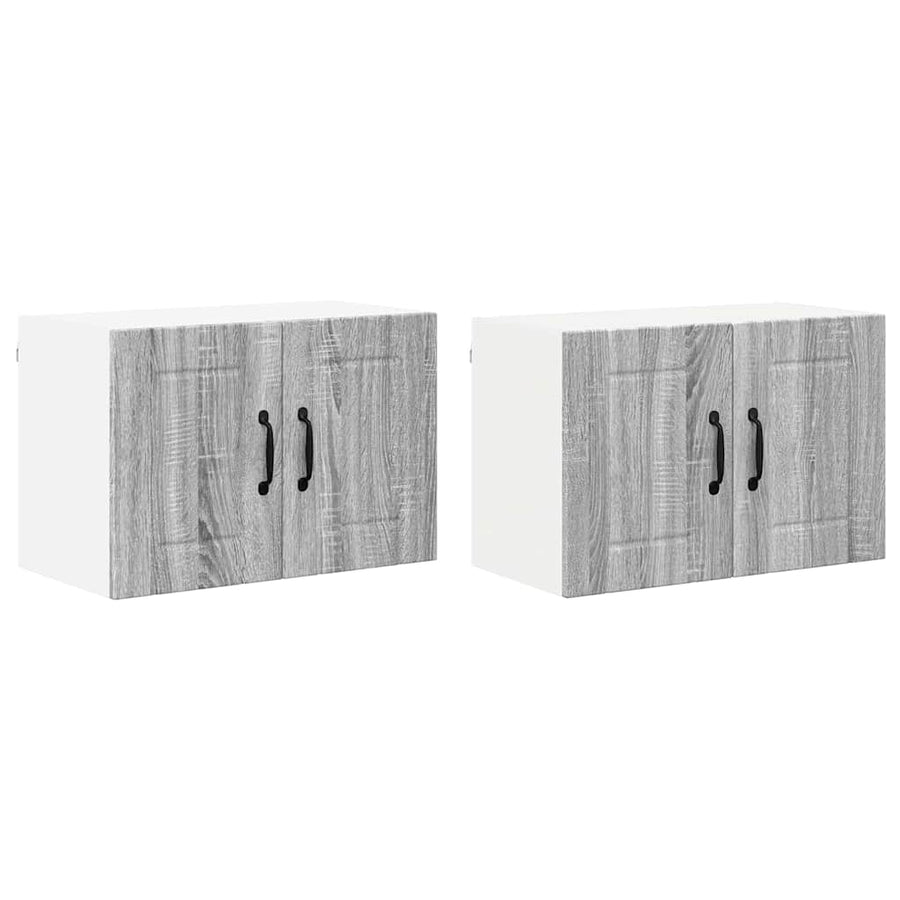 Keukenwandkasten met plank 2 pcs Grijs Sonoma 60 x 31 x 40 cm