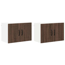 Keukenwandkasten 2 pcs Bruin Eiken 60 x 31 x 40 cm Bewerkt hout