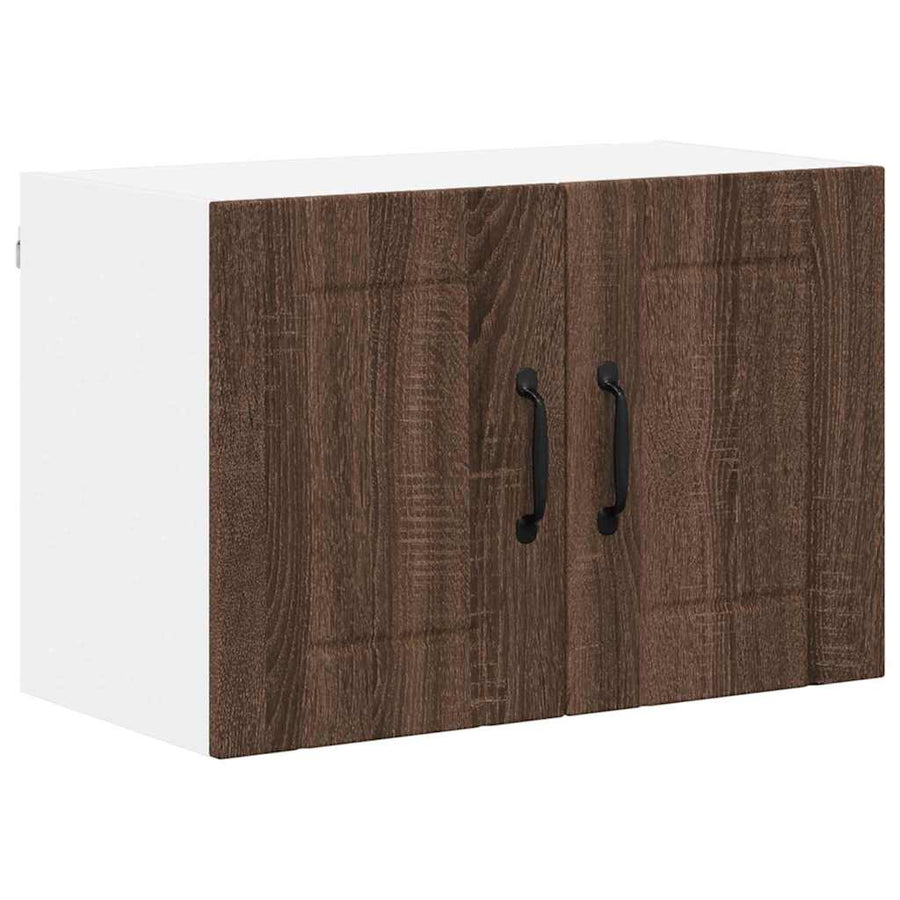 Keukenwandkasten 2 pcs Bruin Eiken 60 x 31 x 40 cm Bewerkt hout