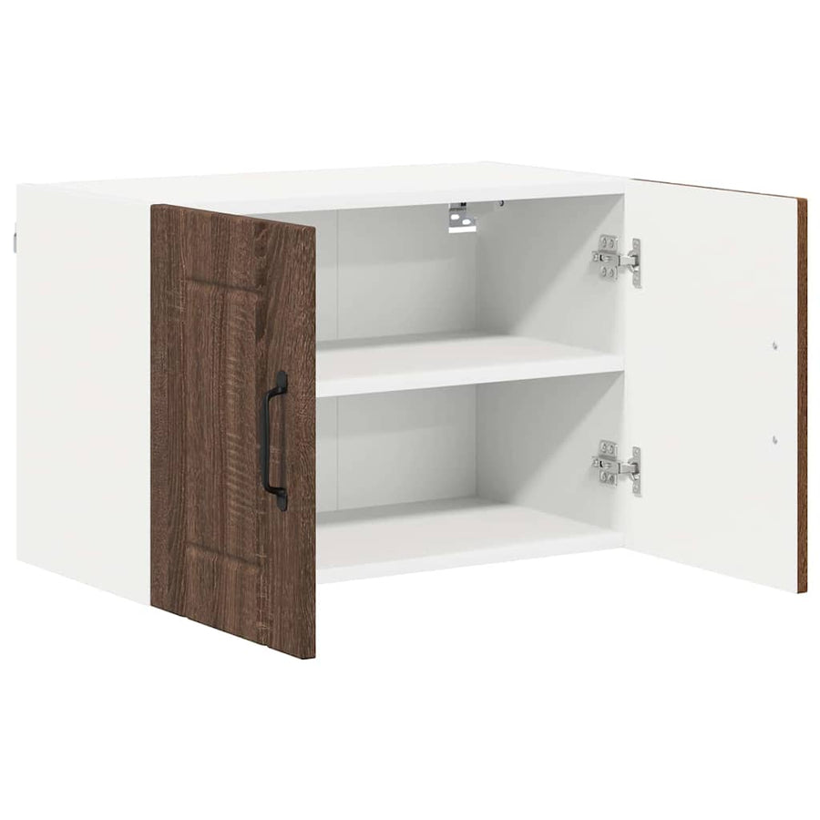 Keukenwandkasten 2 pcs Bruin Eiken 60 x 31 x 40 cm Bewerkt hout