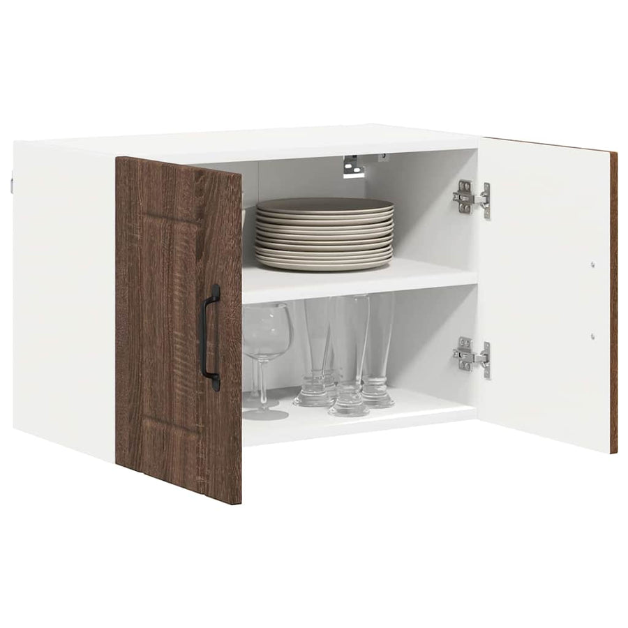 Keukenwandkasten 2 pcs Bruin Eiken 60 x 31 x 40 cm Bewerkt hout