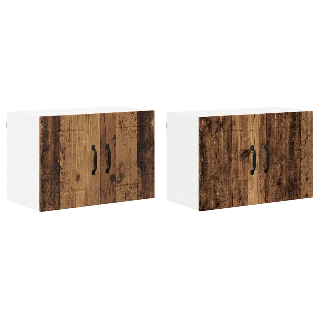Keukenwandkasten 2 pcs Oud Hout 60 x 31 x 40 cm Bewerkt hout