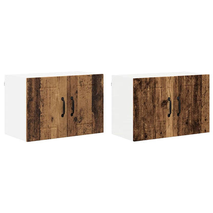 Keukenwandkasten 2 pcs Oud Hout 60 x 31 x 40 cm Bewerkt hout