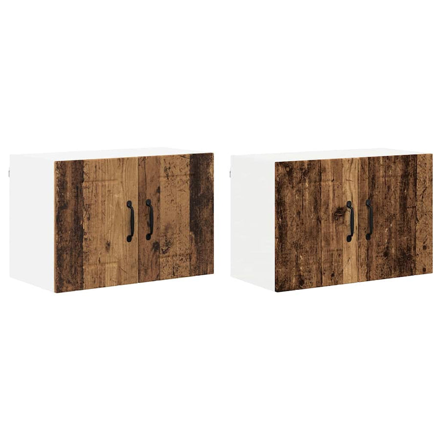 Keukenwandkasten 2 pcs Oud Hout 60 x 31 x 40 cm Bewerkt hout
