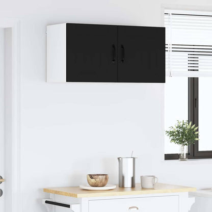 Keukenkast aan de muur Zwart 80 x 31 x 40 cm Bewerkt hout