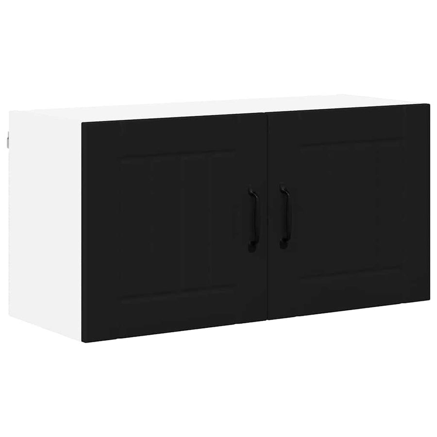Keukenkast aan de muur Zwart 80 x 31 x 40 cm Bewerkt hout