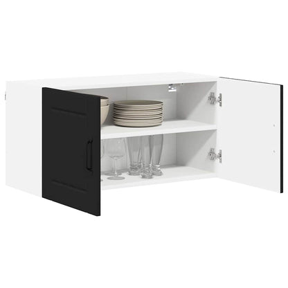 Keukenkast aan de muur Zwart 80 x 31 x 40 cm Bewerkt hout