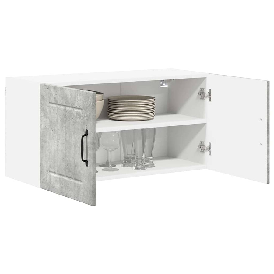 Keukenkast aan de muur Beton Grijs 80 x 31 x 40 cm Bewerkt hout