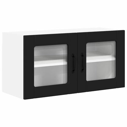 Keukenkast aan de muur Zwart 80 x 31 x 40 cm Bewerkt hout