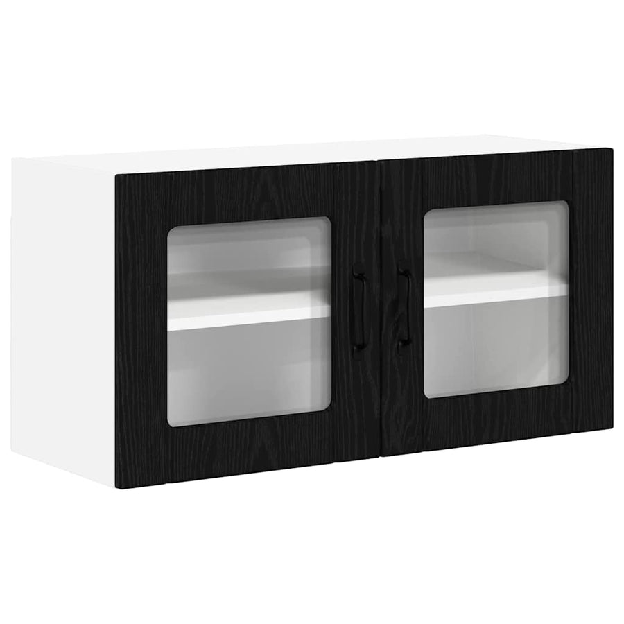 Keukenkast aan de muur Zwart Eiken 80 x 31 x 40 cm Bewerkt hout