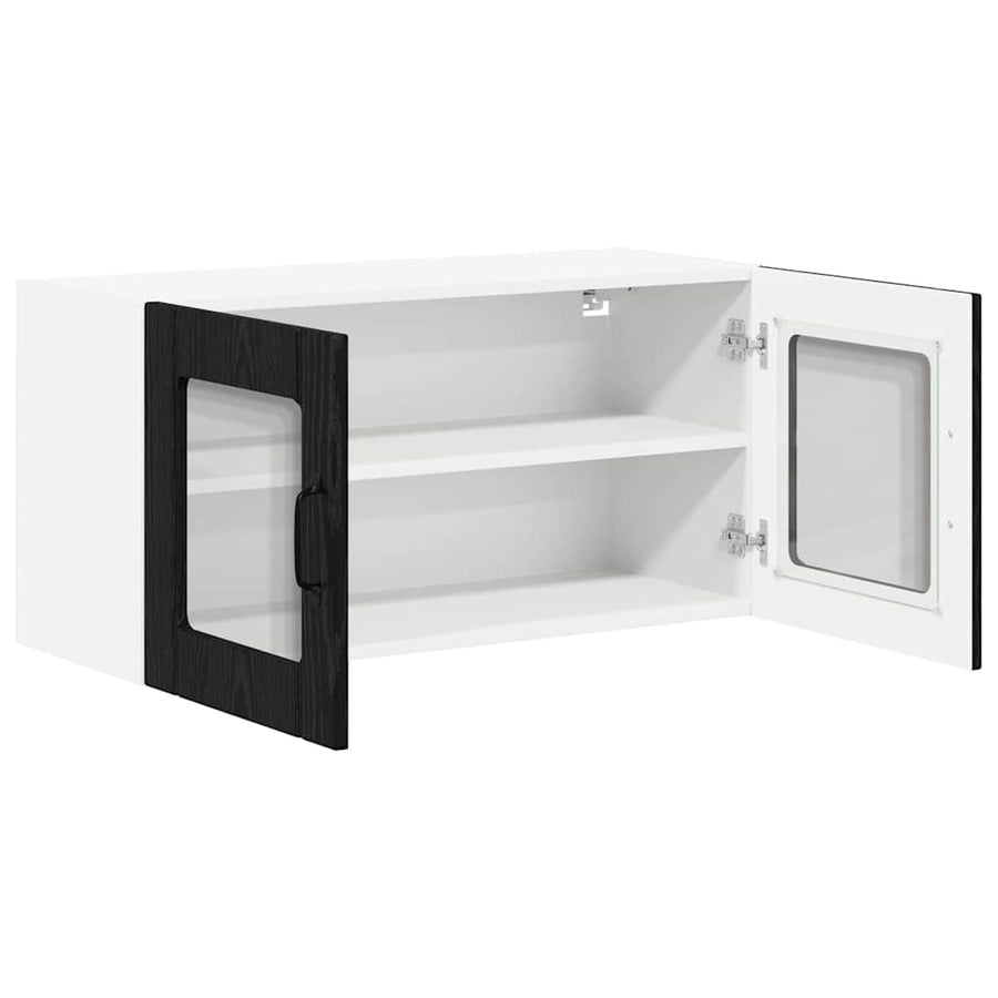 Keukenkast aan de muur Zwart Eiken 80 x 31 x 40 cm Bewerkt hout