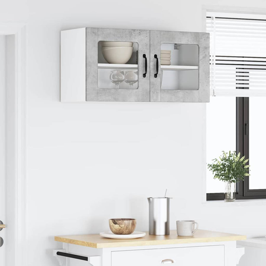 Keukenkast aan de muur Beton Grijs 80 x 31 x 40 cm Bewerkt hout
