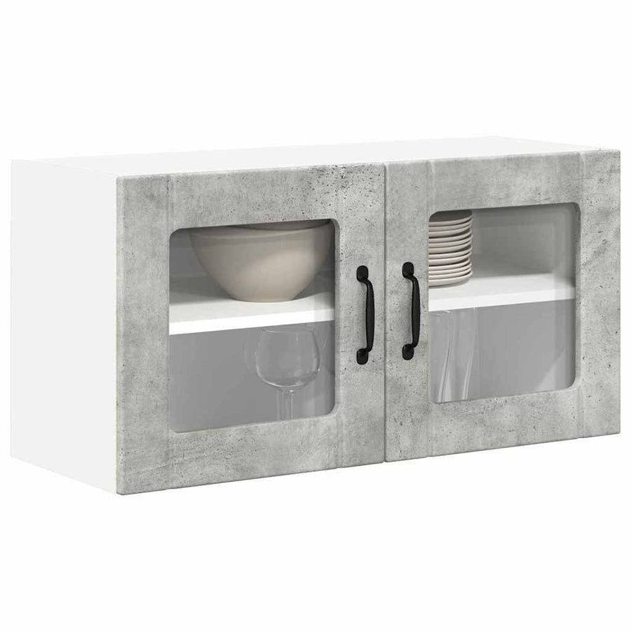 Keukenkast aan de muur Beton Grijs 80 x 31 x 40 cm Bewerkt hout