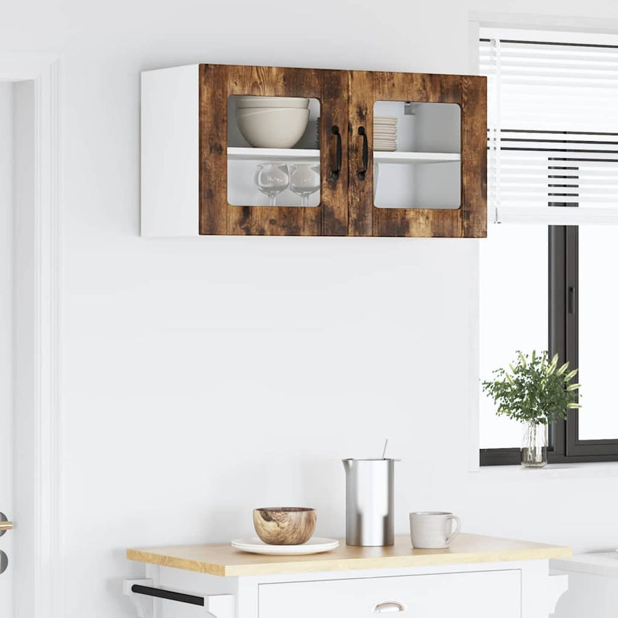 Keukenkast aan de muur met plank Gerookt eiken 80 x 31 x 40 cm